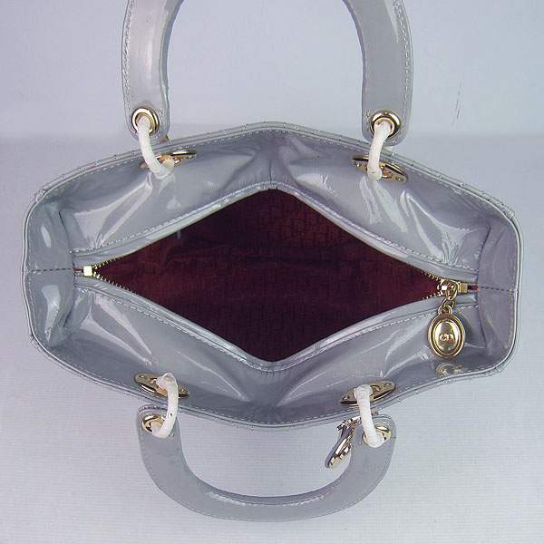 Christian Dior 1886 Patent Leather Shoulder Bag-Gray